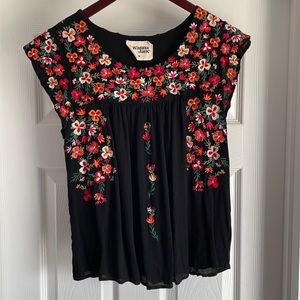 Savanna Jane Colorful embroidered floral blouse